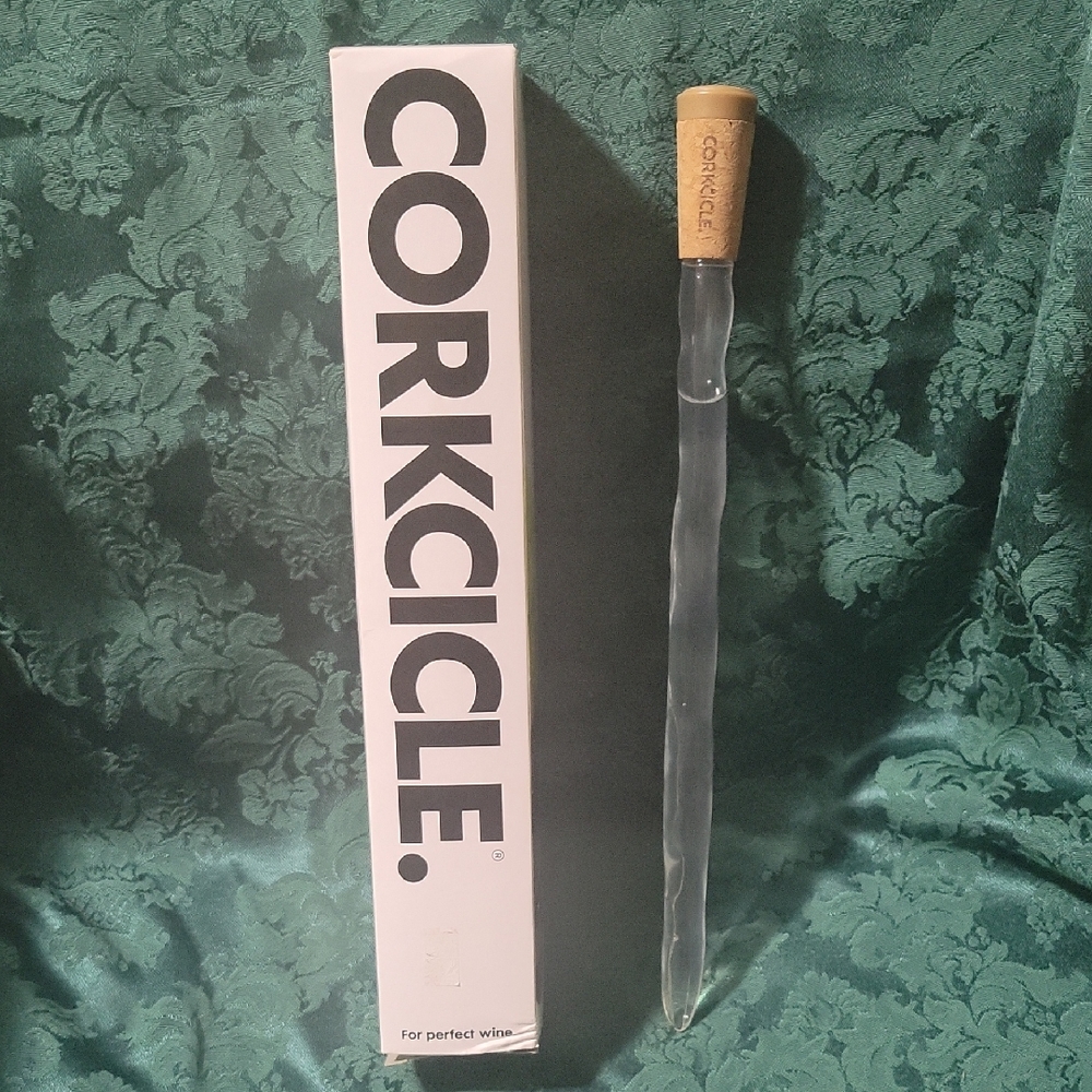 Corkcicle Clear Wine Chiller with Cork Top